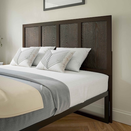 Flash Furniture Queen DK Brown Wooden 4 Panel Adjustable Headboard MG-9708QHB-Q-DKBRN-GG